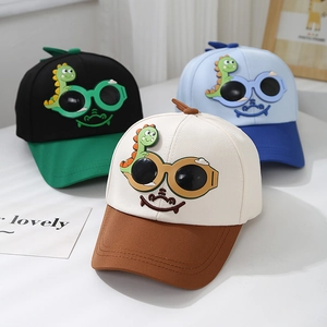 Casquette de baseball pour enfants dinosaure 3D avec lunettes de soleil multicolore