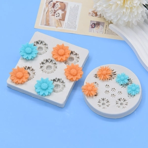 Stampo In Silicone Fiore Margherita Girasole Per Fondant Cioccolato DIY Resina Argilla Gesso Strumento Artigianale