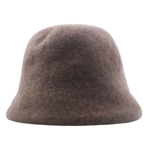 Women's dark brown warm wool knitted beanie hat with a soft texture for winter wear