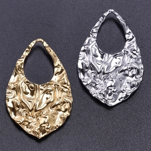 304 stainless steel hammered teardrop pendants in gold and silver finishes
