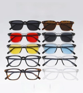 Multi-color square frame sunglasses and clear lens glasses collection in various tints