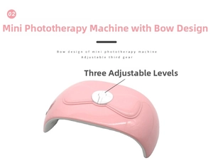 Detail view of pink bow-shaped mini nail lamp with three adjustable timer settings