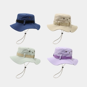 Chapeau Boonie À Bord Large Protection Solaire Respirant Polyester Ripstop Chapeau De Pêcheur Avec Mentonnière Réglable Pour Randonnée En Plein Air Pêche Hommes Femmes