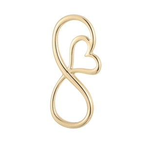 Minimalist gold titanium heart necklace pendant with a creative infinity symbol design