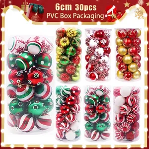 Christmas Ball Ornaments Electroplated Plastic Hand Painted Shatterproof Holiday Xmas Tree Decoration Colorful Patterns