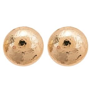 Chic golden ball earrings with a unique hammered texture and a metallic finish