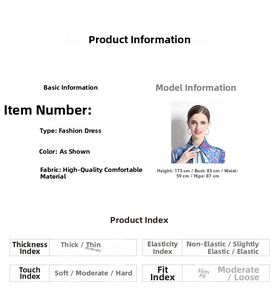 Size guide for blue floral print polo shirt and pleated skirt set for women