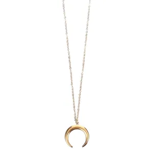 Dimensions du pendentif croissant de lune en acier doré avec détails de longueur et poids