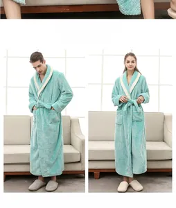 Detailed macro view showing the textured pineapple grid flannel fabric of a couple bathrobes
