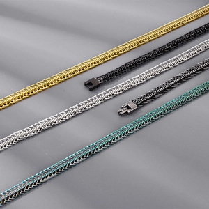 Men's 9mm hip hop dragon bone chains in gold silver matte black and gradient colors