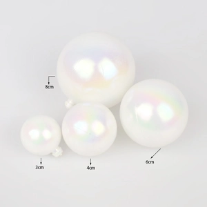 Palline Di Natale Bianche Iridescenti Ornamenti In Plastica Perla Artificialta Da Appendere Per Decorazione Albero Di Festa