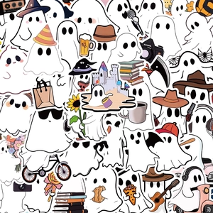 Cartoon Ghost Stickers Waterproof PVC Decals For Laptop Skateboard Guitar Water Bottle Cute Kawaii Funny Assorted Styles