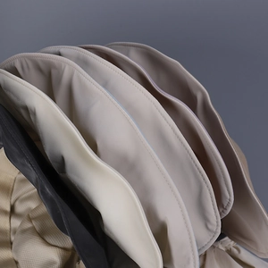Detail of UV protection sun hats showing fine stitching and breathable mesh fabric lining