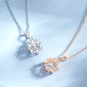 S925 silver and rose gold hexagram star necklaces with sparkling zircon center stones