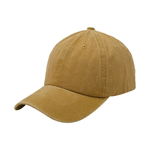 Vintage mustard yellow washed cotton baseball cap for daily outdoor sun protection