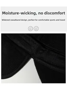 Detail of the widened sweatband on winter hat featuring moisture-wicking fabric lining