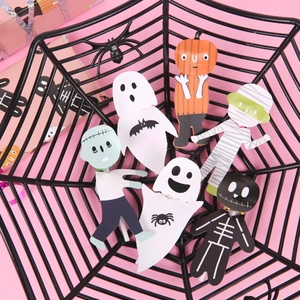 Creative Halloween lollipop decoration cards set with pumpkin, ghost, and mummy characters