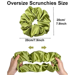 Oversize Satin-Haargummi mit 20 cm Durchmesser Größentabelle und hoher Elastizität