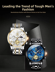 Detailed comparison of multi-function luminous quartz watches with moon phase dials