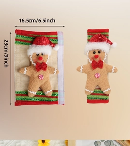 Gingerbread man decor cover showing dimensions 9x6.5 inches with red sequin details
