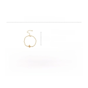Detail view of gold butterfly bracelet with dimensions and technical specifications