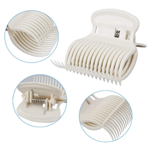 Professional white hair perm rollers with heat insulation clips and built-in teeth combs