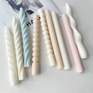 Long Strip Candle Silicone Mold Spiral Threaded Twisted Wave Shape For DIY Aromatherapy Crafting Nordic Style Art Decor