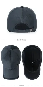Close-up of winter baseball cap showing thick fleece lining and adjustable metal buckle