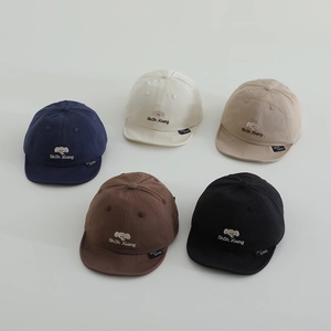 Casquette en coton pour bambin avec broderie éléphant mignonne en cinq couleurs