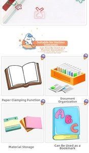 Creative colorful metal paper clips in star and cat shapes for document organizing