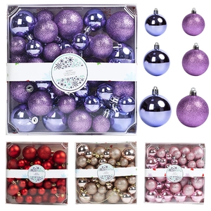 Christmas Ornaments Xmas Tree Hanging Decoration Balls Plastic Glitter Shiny Matte Multi Color Holiday Party Home Baubles