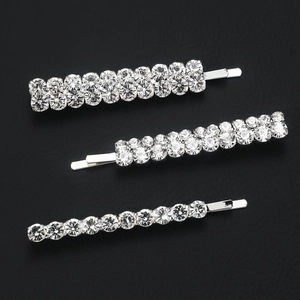 Sparkling Rhinestone Hair Clips Elegant Crystal Alloy Bobby Pins Shiny Side Hairpins Wedding Hair Jewelry For Women