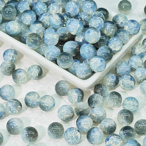 Detail of 10mm frosted blue starry glass beads for DIY jewelry and bracelet making