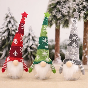 Christmas Gnome Candy Jar Knitted Snowflake Hat Transparent Plastic Storage Bottle Novelty Holiday Decor