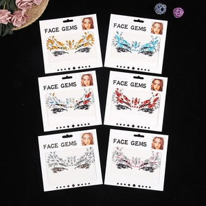 Creative Rhinestone Face Jewels Set Halloween Party Rave Eye Face Gems Adhesive Temporary Tattoo Sticker For Stage Makeup Fashion Jewelry
