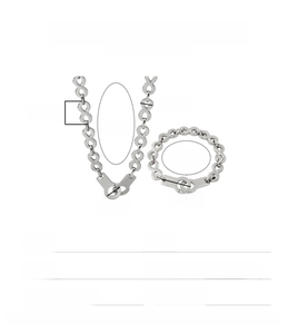 Detailed size chart for 18K gold stainless steel 8-shape link necklace and bracelet