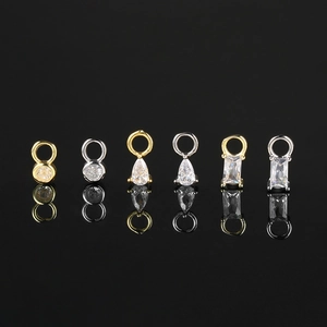 Elegant star and moon zircon charms in various cuts with 18K gold and silver plating