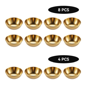 Stainless Steel Sauce Dishes Round Dipping Bowls Brushed Metal Condiment Plates Sushi Soy Sauce Appetizers Restaurant Elegant