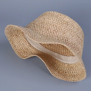 Premium handmade raffia sun hat for women with wide brim for summer sun protection