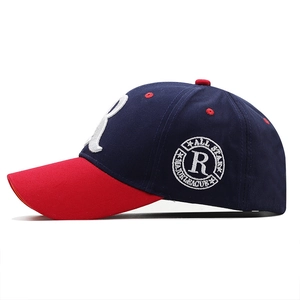 Detailed close-up of 3D letter R embroidery and circular All Star patch on baseball cap