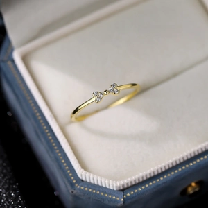 S925 Sterling Silver Bowknot Open Ring For Women Minimalist Sweet Zirconia Micropave Adjustable Finger Ring Jewelry Gift