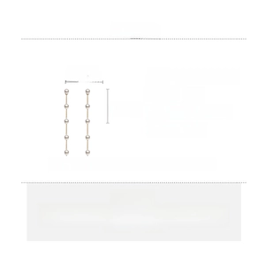 Detailed size specifications for long tassel earrings with artificial pearls