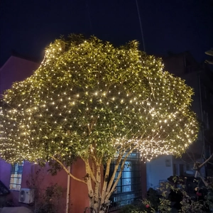 Guirlande Lumineuse Filet LED Solaire Extérieur Imperméable Décoration Maille Pour Jardin Terrasse Noël Mariage
