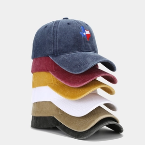 Casquette De Baseball Avec Broderie Carte Du Texas Coton Lavé Vintage Drapeau Lone Star Chapeau De Soleil