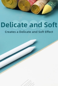 Detail of white and colored paper blending stumps for professional sketch shading