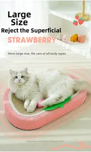 Macro detail of strawberry-shaped sisal cat scratcher bed with 58cm diameter corduroy rim