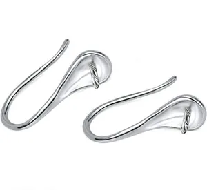 Detailed view of S925 sterling silver high-heel style earring hooks for DIY jewelry