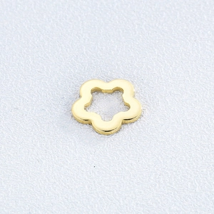 Golden five-petal flower stainless steel spacer bead for DIY jewelry making accessories