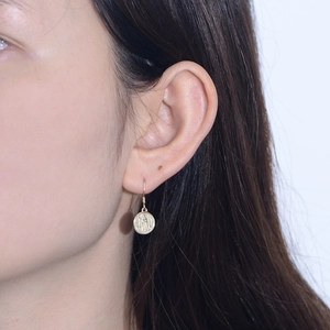 Vintage 925 sterling silver gold coin earrings featuring Virgin Mary embossed portrait