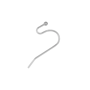 Detail of S-shaped 304 stainless steel earring hook with ball end for DIY jewelry making